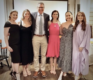 2023-24 Residency Graduates stand with Chairman, Dr. Jeremy Jackson. Pictured from left: Drs. Hannah Badon, Ruth McTighe, Teel Liddell, Laura Rezac, and Colleen Powers.